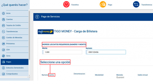 Carga de billetera Banco Familiar_2